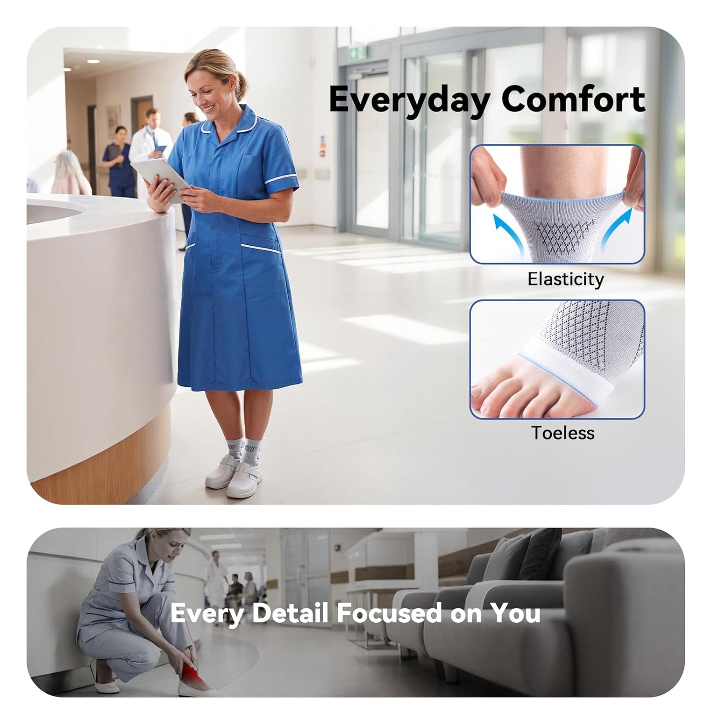 3 pares de calcetines para neuropatía para mujeres y hombres