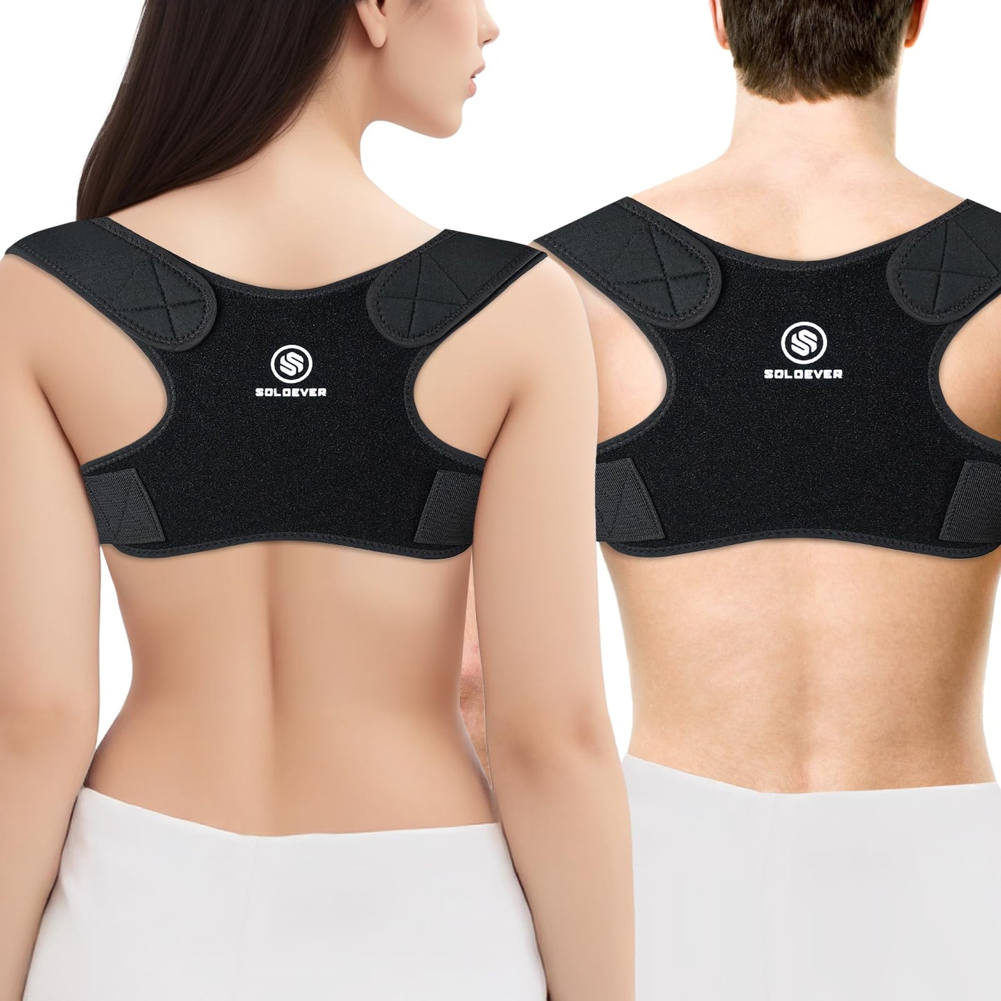 Posture Corrector for Women & Men, Back Straightener Adjustable Straps Compact Back Support for Pain Relief Back Brace for Posture