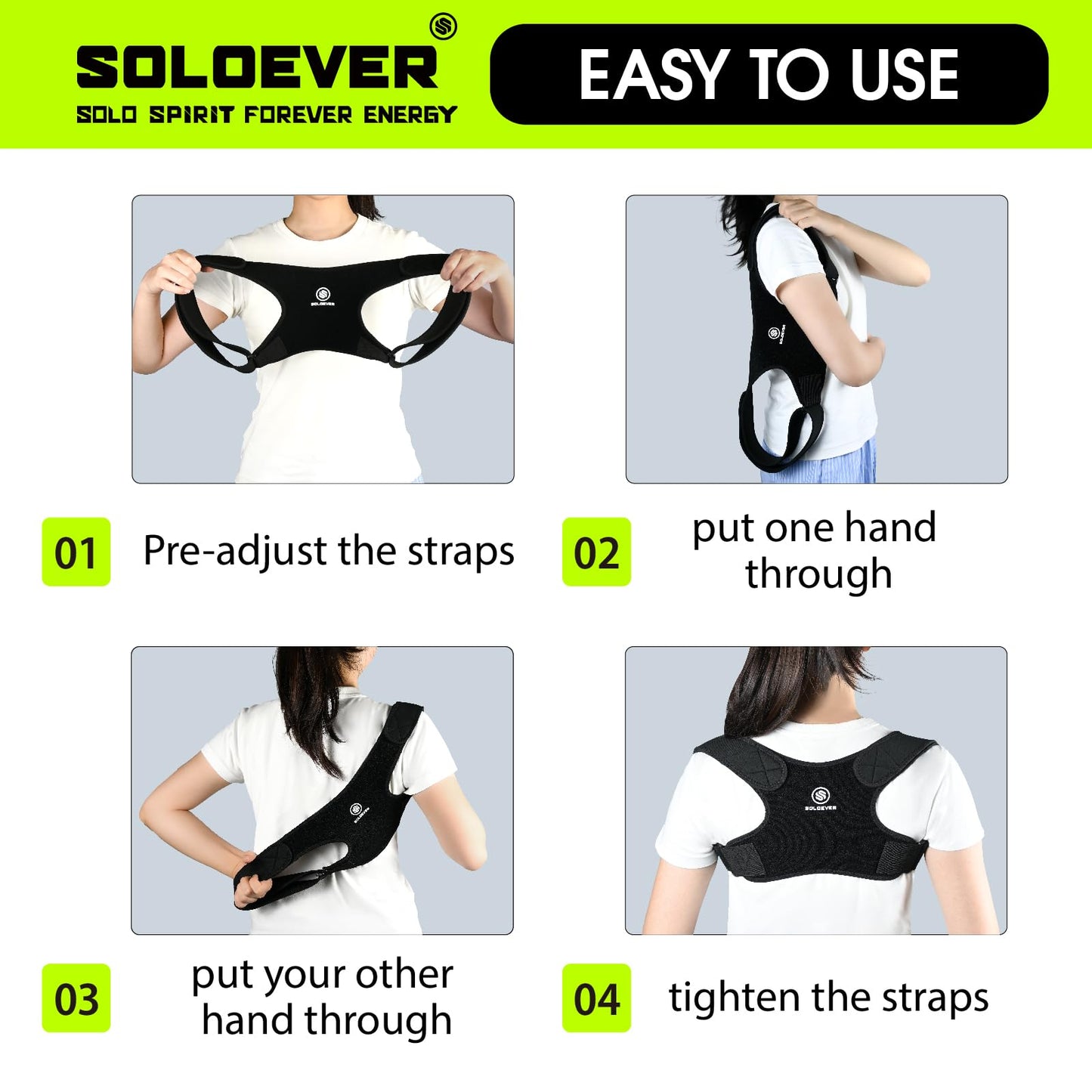Posture Corrector for Women & Men, Back Straightener Adjustable Straps Compact Back Support for Pain Relief Back Brace for Posture