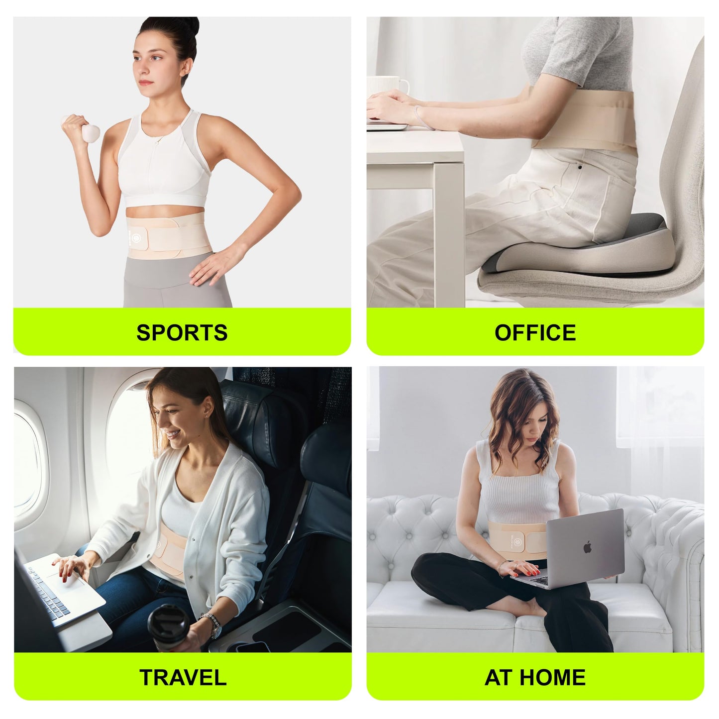 Ultra Thin Back Brace for Lower Back, Breathable Lightweight Back Brace for Women & Men