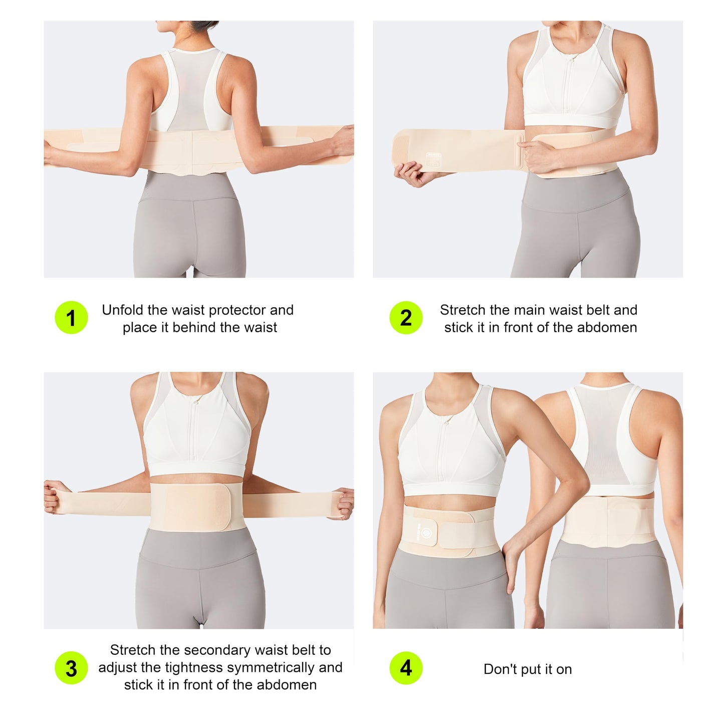 Ultra Thin Back Brace for Lower Back, Breathable Lightweight Back Brace for Women & Men