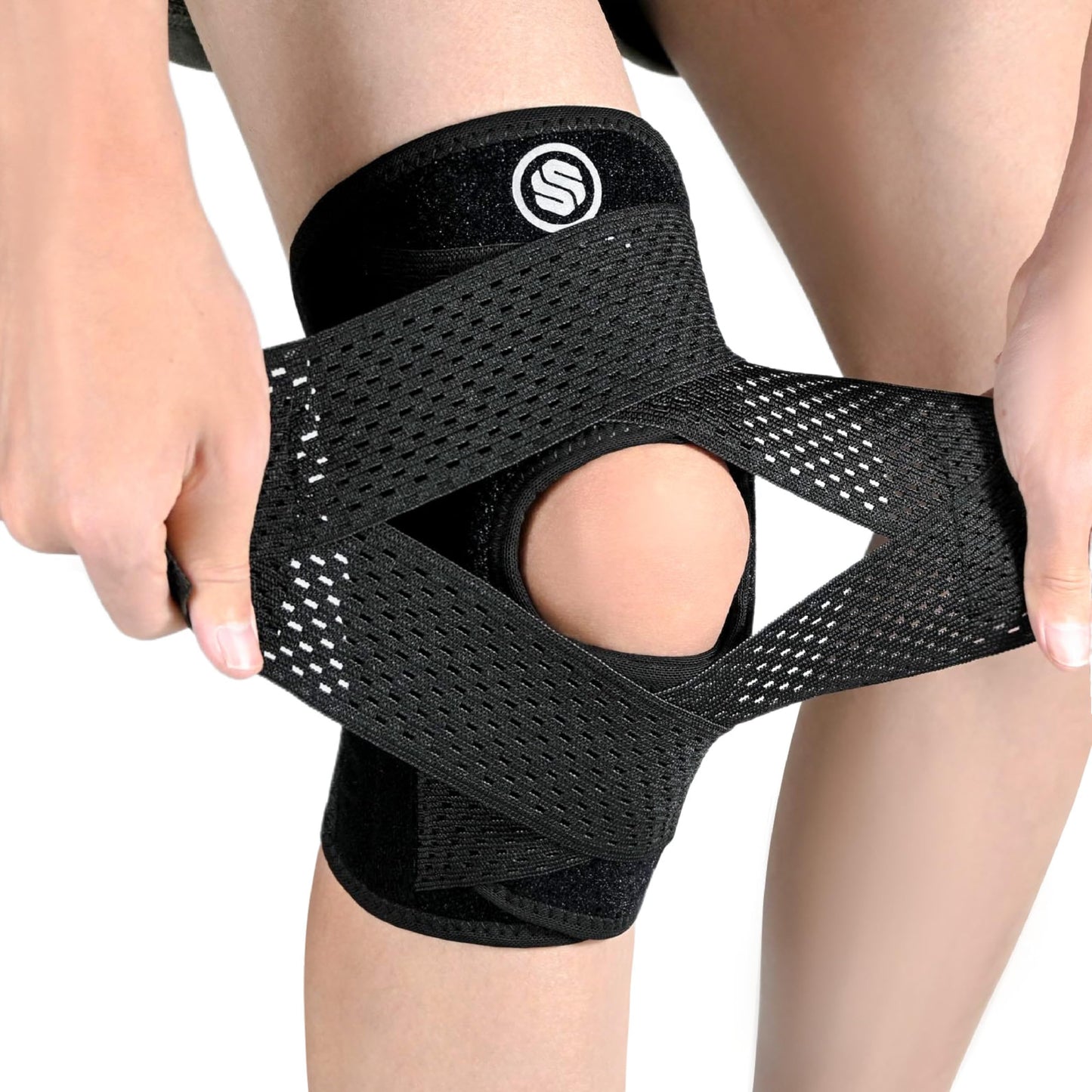 Knee Brace with Side Stabilizers for Knee Pain, Adjustable Knee Support for Meniscus Tear ACL MCL Arthritis Injury Recovery
