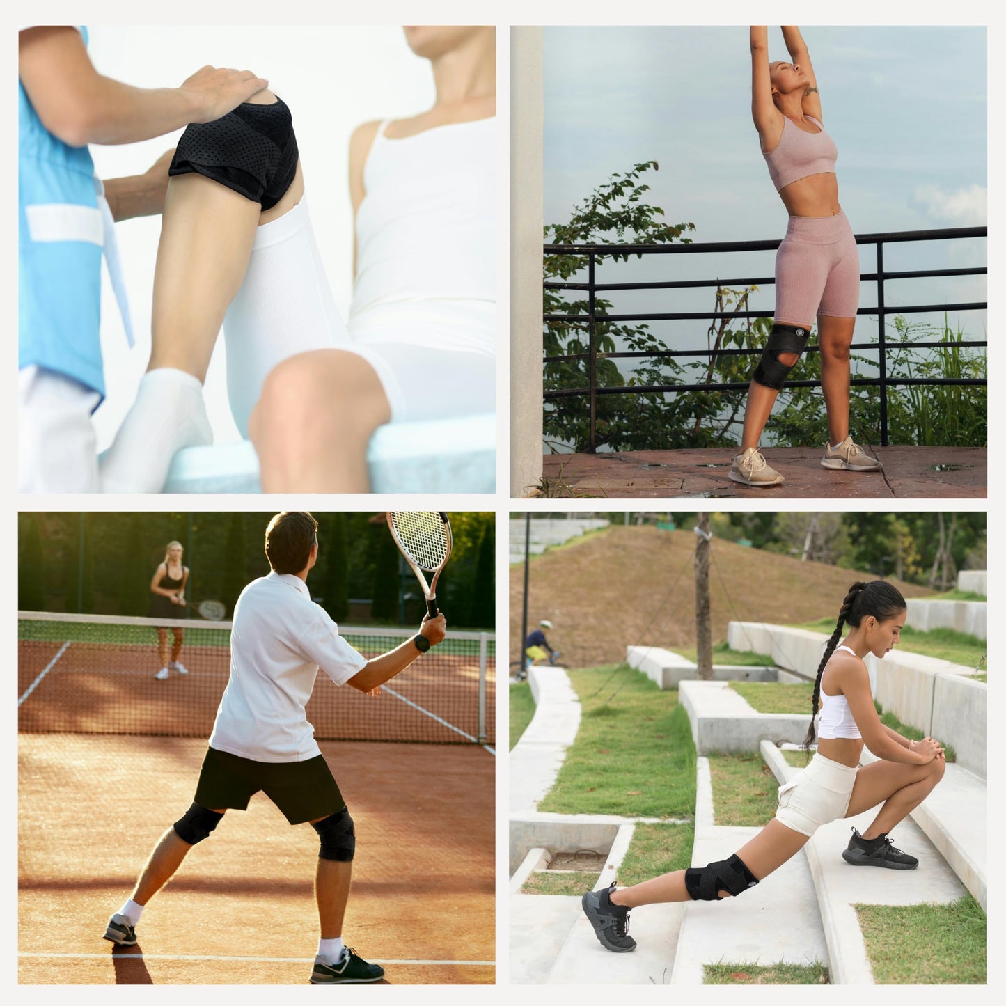 Knee Brace with Side Stabilizers for Knee Pain, Adjustable Knee Support for Meniscus Tear ACL MCL Arthritis Injury Recovery