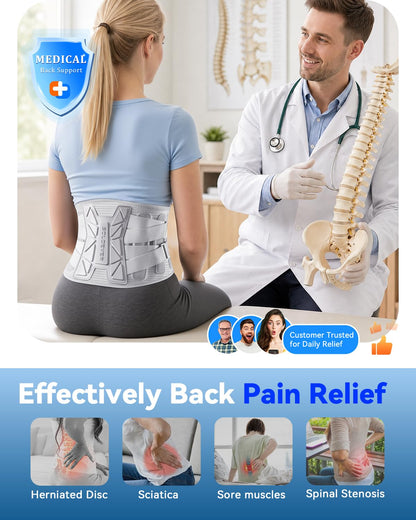 Medical-Grade Back Brace for Lower Back Pain Relief