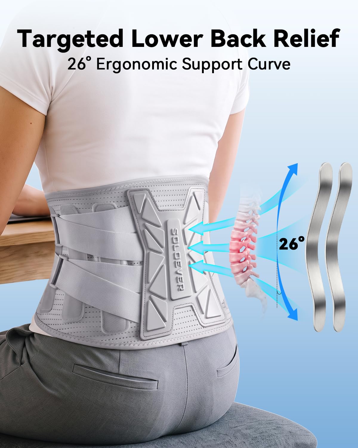 Medical-Grade Back Brace for Lower Back Pain Relief