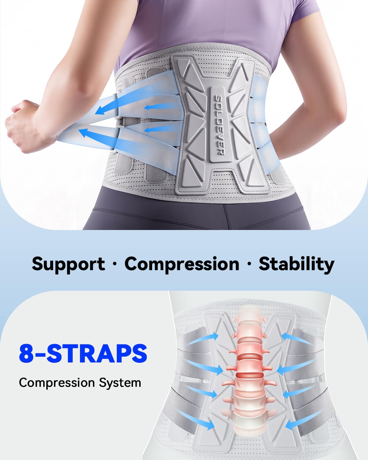 Medical-Grade Back Brace for Lower Back Pain Relief
