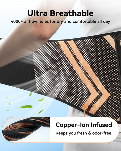 Ultra Breathable Back Brace for Lower Back Pain Relief