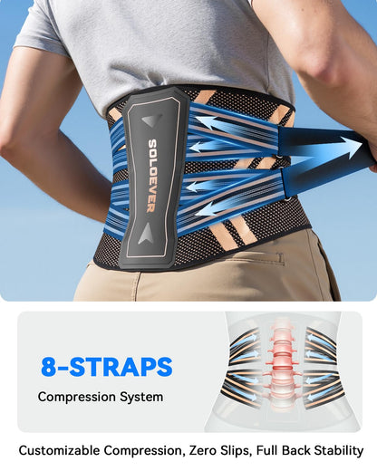 Ultra Breathable Back Brace for Lower Back Pain Relief