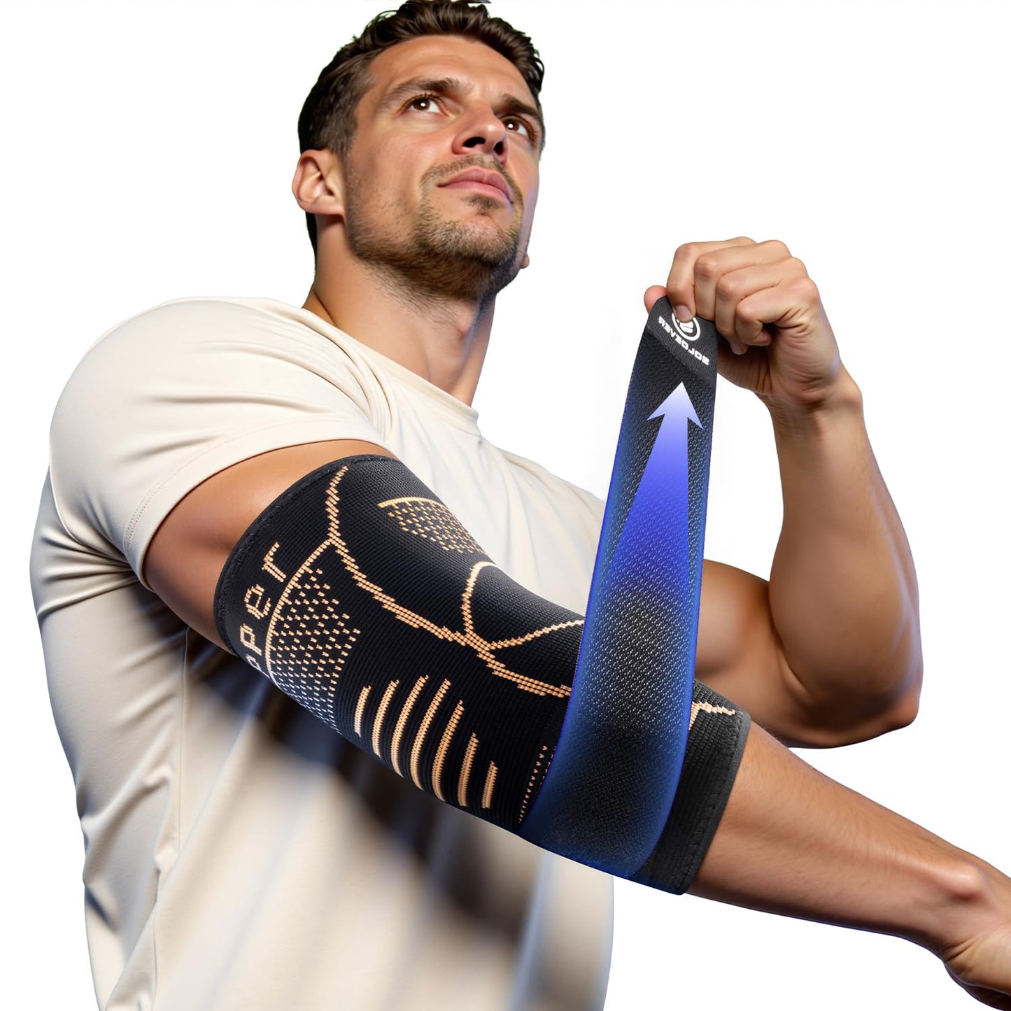 Copper-Infused Elbow Brace for Tendonitis and Tennis Elbow for Men ＆ Women