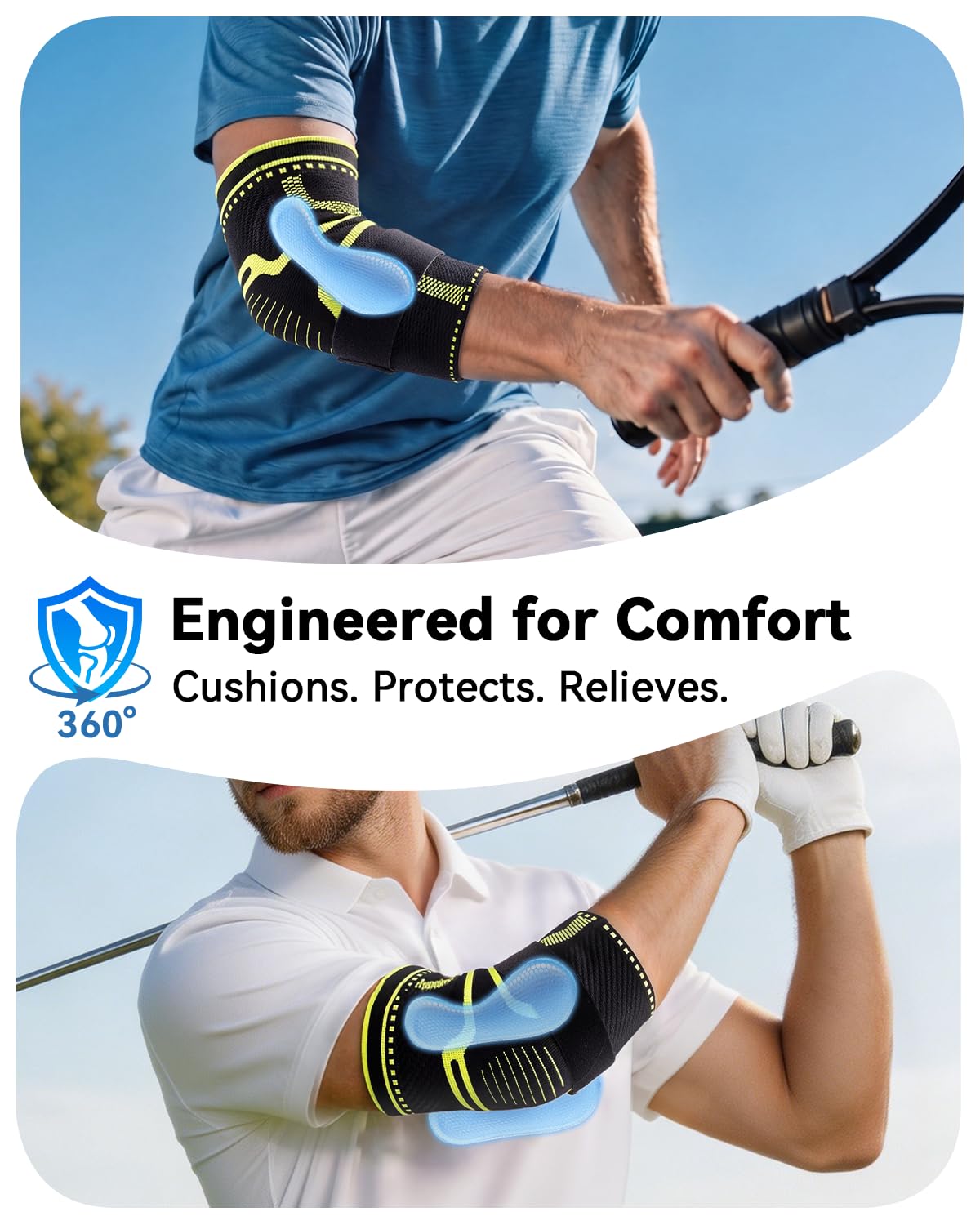 Elbow Brace for Tennis Elbow, Breathable Compression Elbow Sleeve