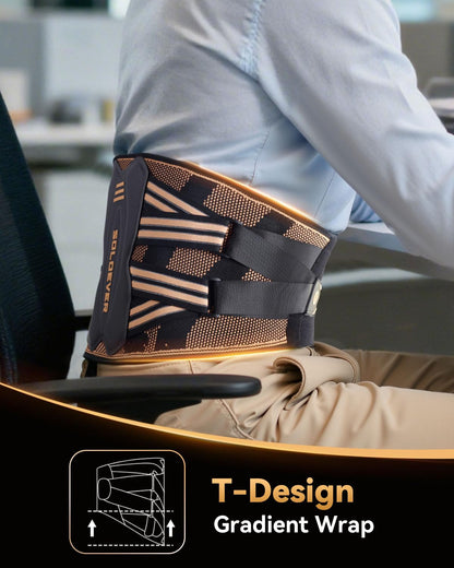 SOLOEVER Copper-Infused Back Brace for Men Lower Back Pain Relief