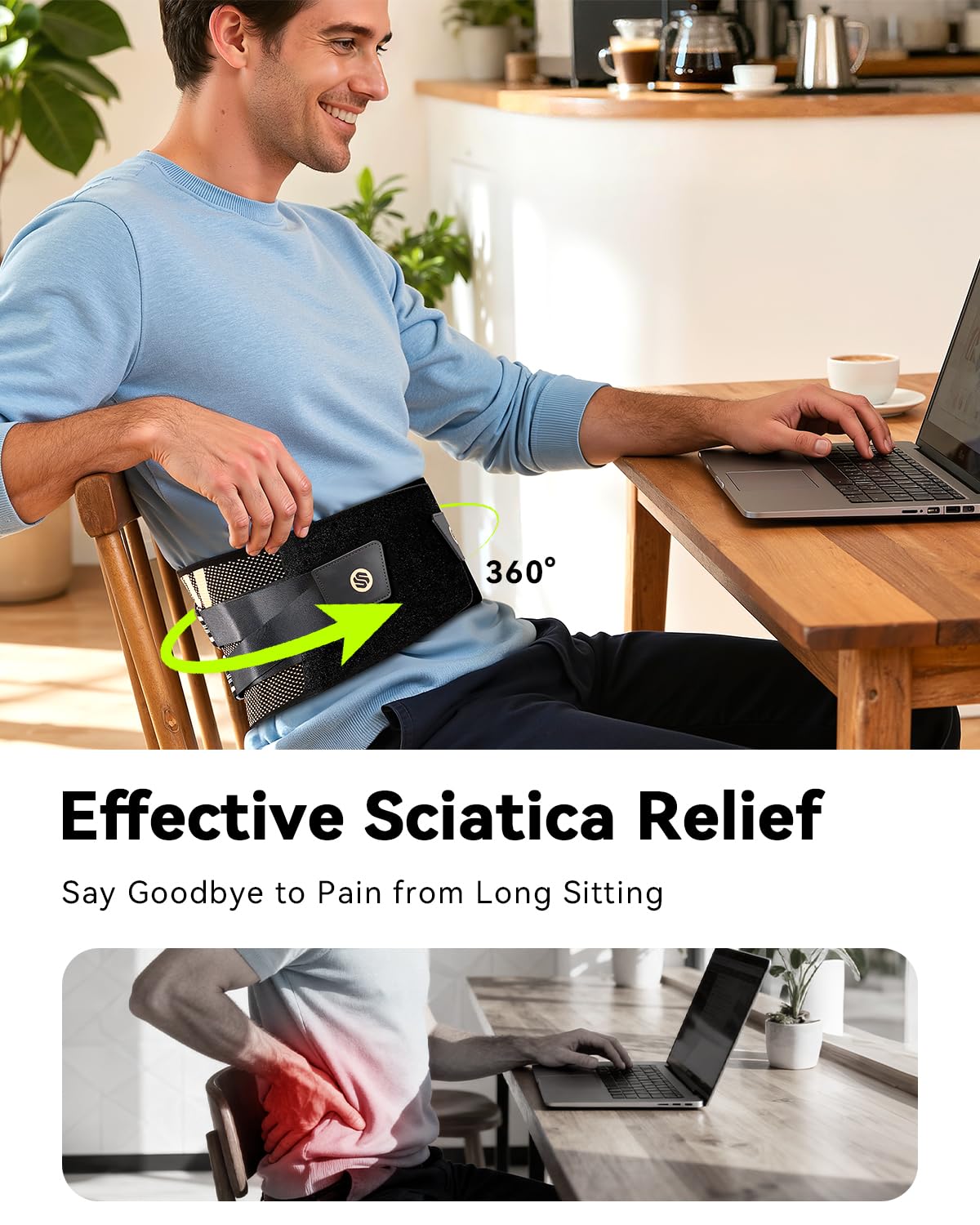 Ultra Breathable Back Brace for Lower Back Pain Relief