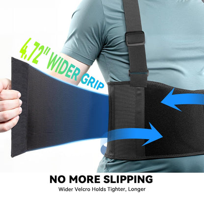 Work Back Brace for Men & Women, Adjustable Lower Back Support Belt with Suspenders for Back Pain Relief