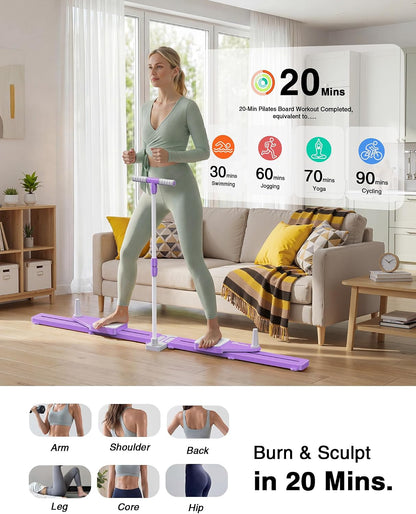 Multifunctional 6-in-1 Pliates Board with Handrail & Resistance Bands