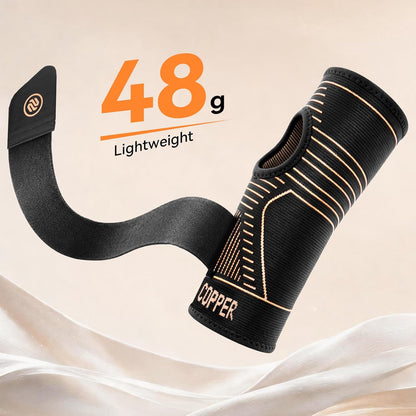 Copper Ultra-Light Wrist Compression Sleeve for Women and Men