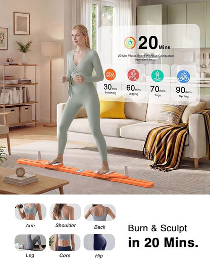 3 in 1 Pilates Board for Home Workout Foldable Pilates Reformer Machine