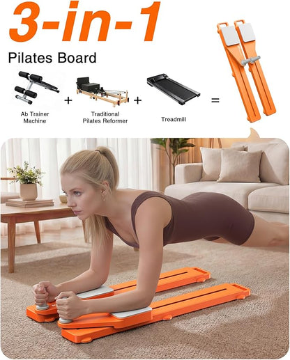 3 in 1 Pilates Board for Home Workout Foldable Pilates Reformer Machine