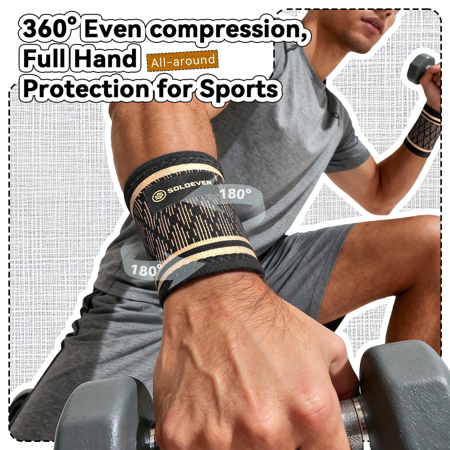 Copper Wrist Compression Sleeve 1 Pair