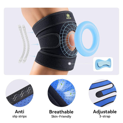 Plus Size Knee Brace with Side Stabilizers & Patella Gel Pads for Men & Women