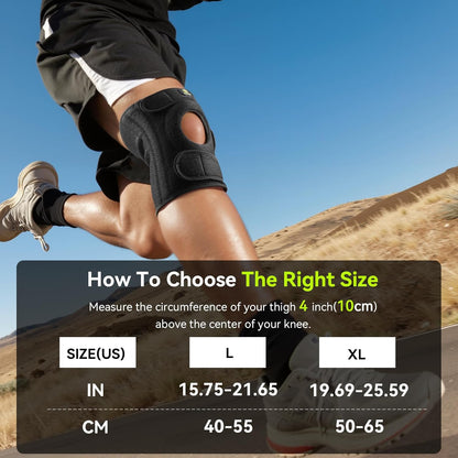 Plus Size Knee Brace with Side Stabilizers & Patella Gel Pads for Men & Women