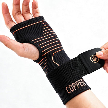 Copper Ultra-Light Wrist Compression Sleeve for Women and Men