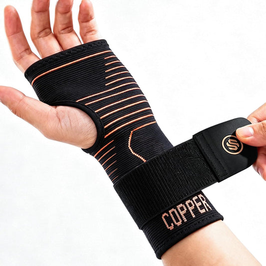 Copper Ultra-Light Wrist Compression Sleeve for Women and Men