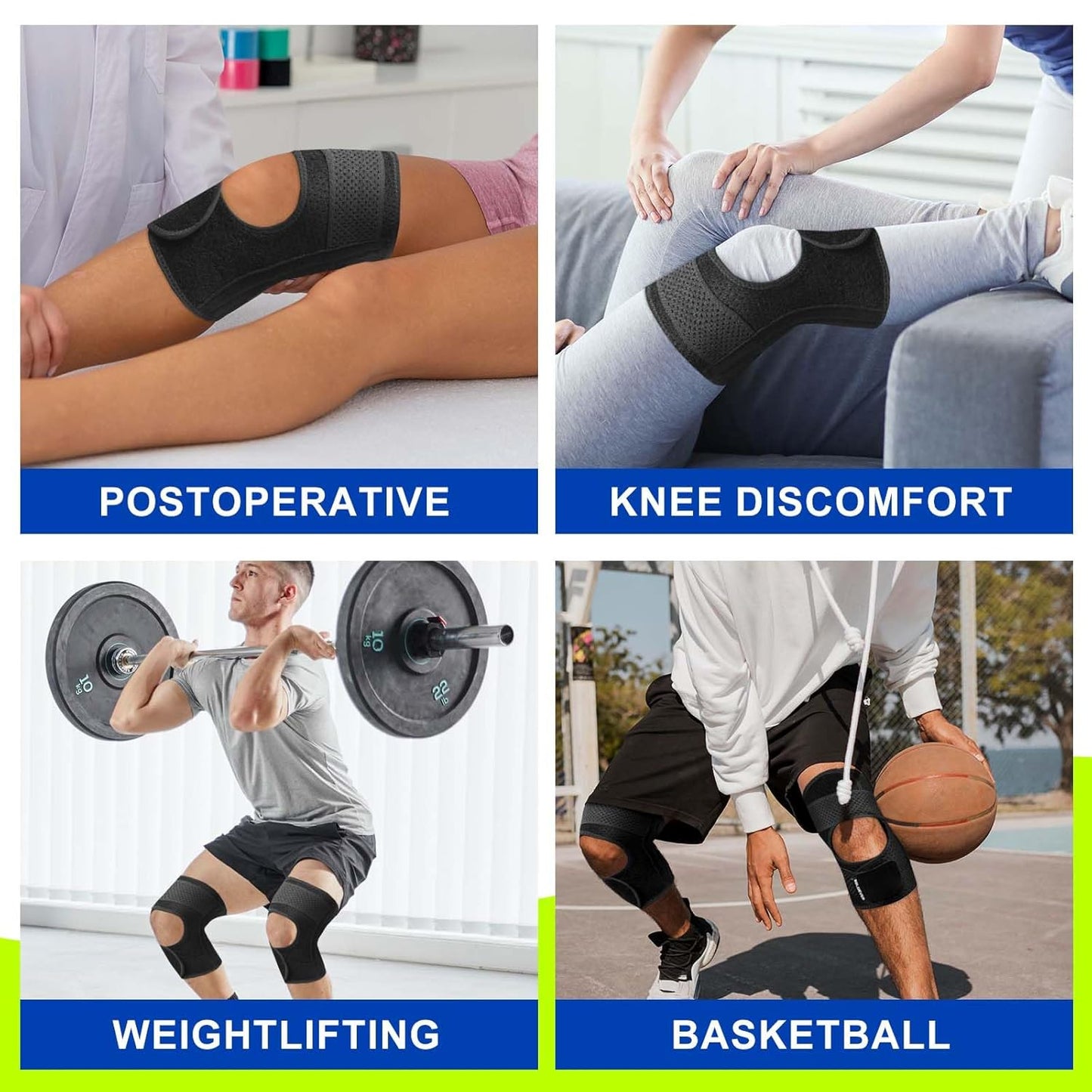 Ultra Breathable Knee Brace with Side Stabilizers for Women & Men