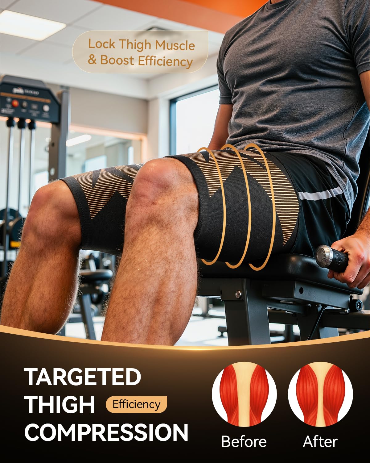 Copper-Infused Thigh Compression Sleeves 1 Pair