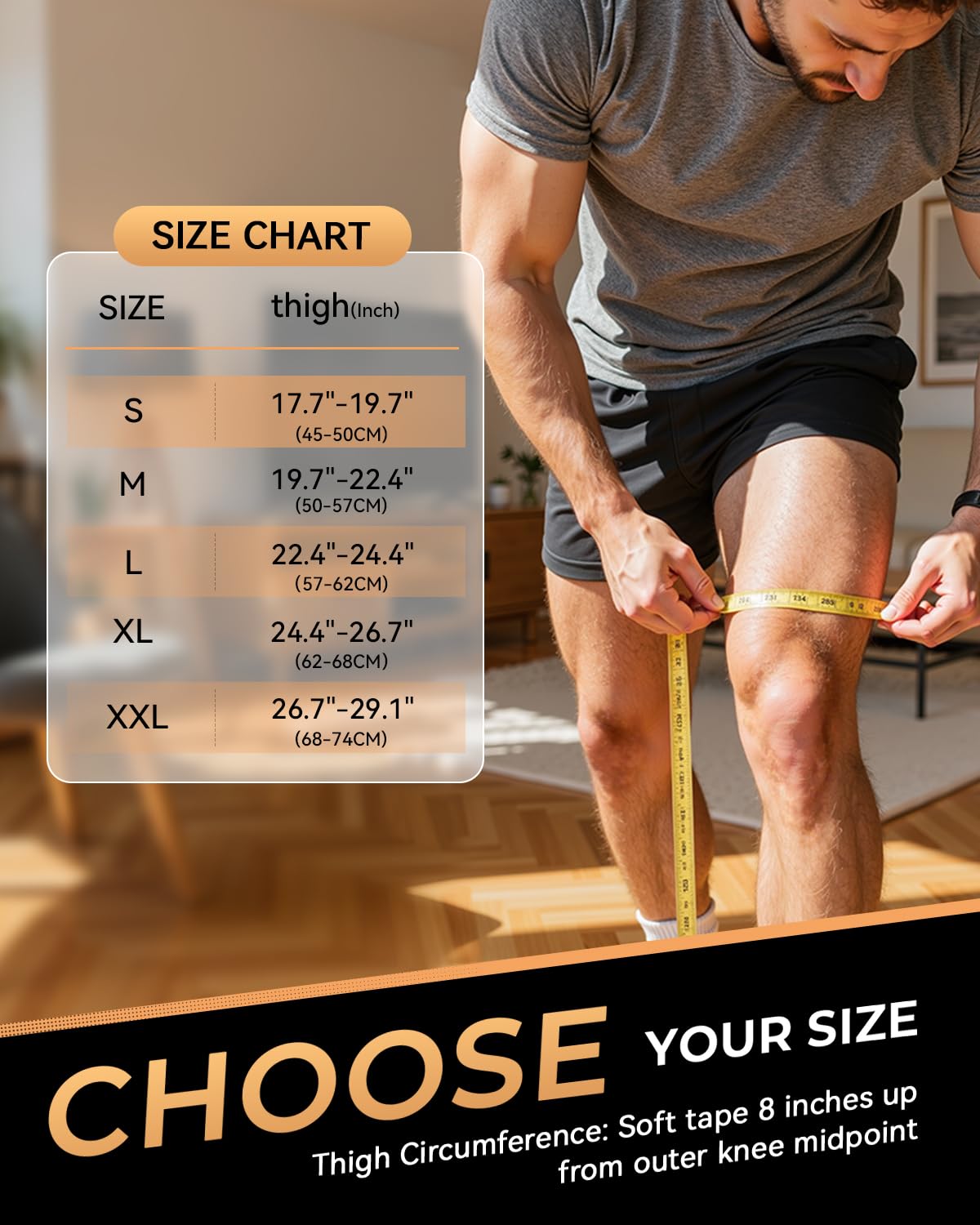Copper-Infused Thigh Compression Sleeves 1 Pair