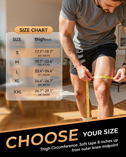 Copper-Infused Thigh Compression Sleeves 1 Pair