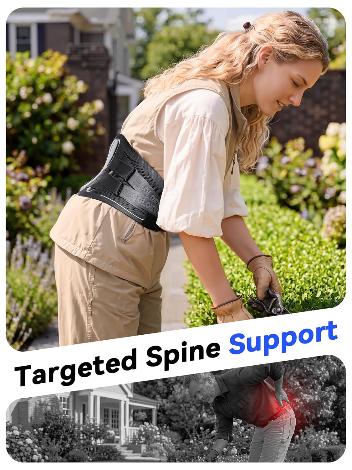 Ultra Breathable Back Brace for Lower Back Pain