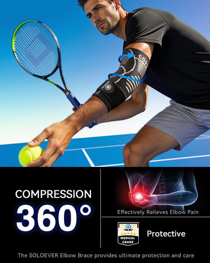 Copper-Infused Elbow Brace for Tendonitis and Tennis Elbow for Men ＆ Women