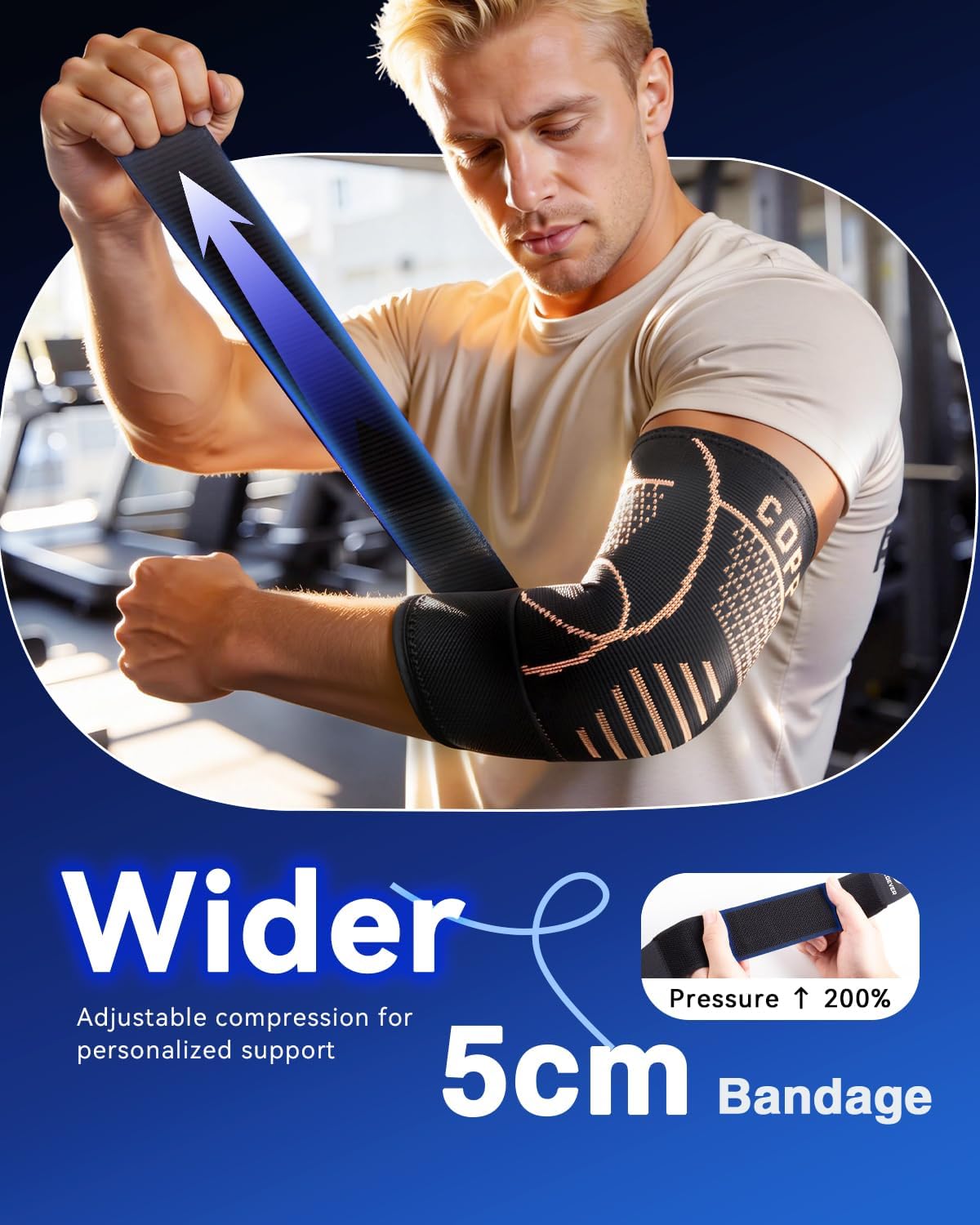 Copper-Infused Elbow Brace for Tendonitis and Tennis Elbow for Men ＆ Women